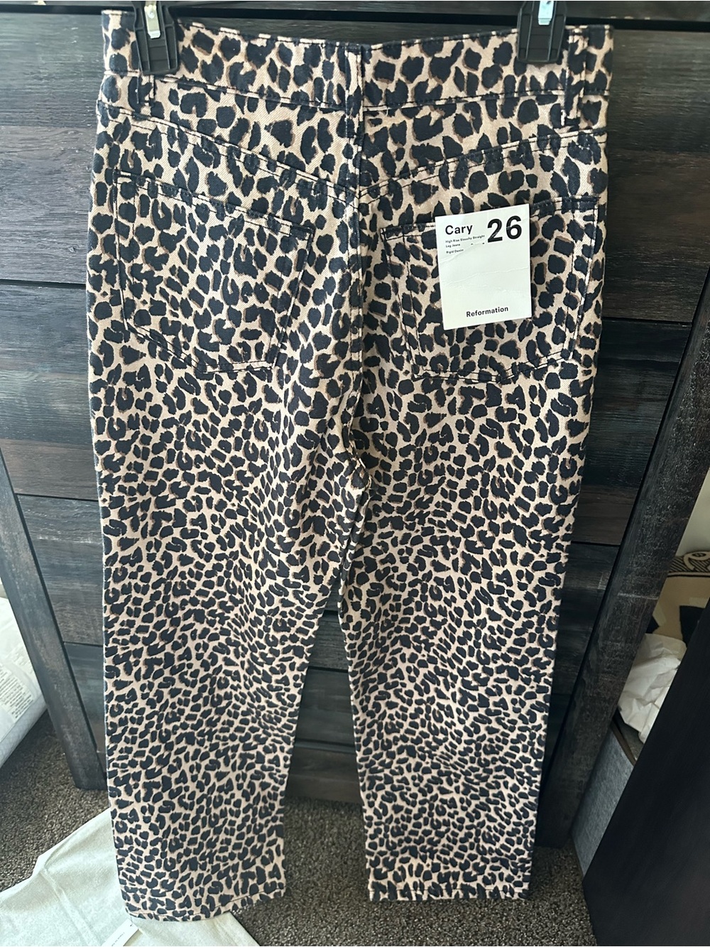 Reformation Leopard-Print Wide Leg Pants - Tan & Black - Picture 3 of 7